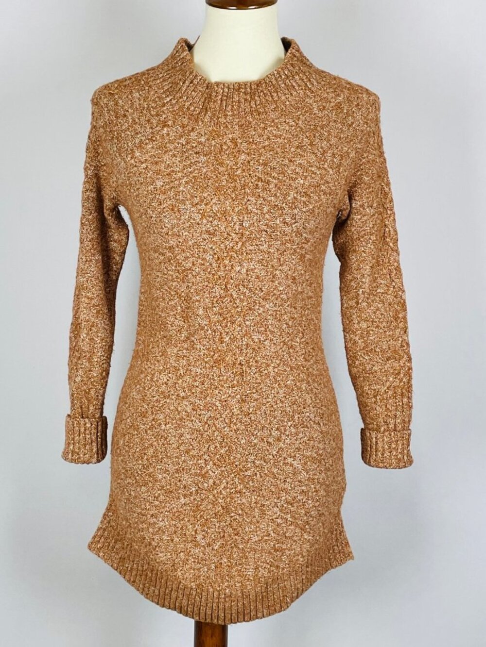 Prana Cadwell Sweater Dress XS Adobe Cable Knit Organic Cotton Boho Cozy